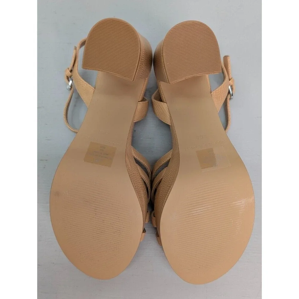 Marc Fisher Sandal Women's Brown Dulci Heeled All Man Made Material Sz 8.5M NWOT